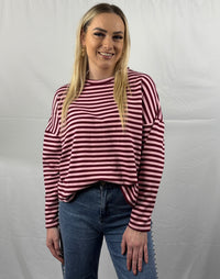 Happy stripes T-shirt - Roze