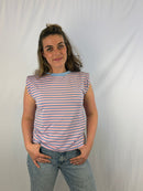 Happy stripes korte mouw - Blauw /Roze
