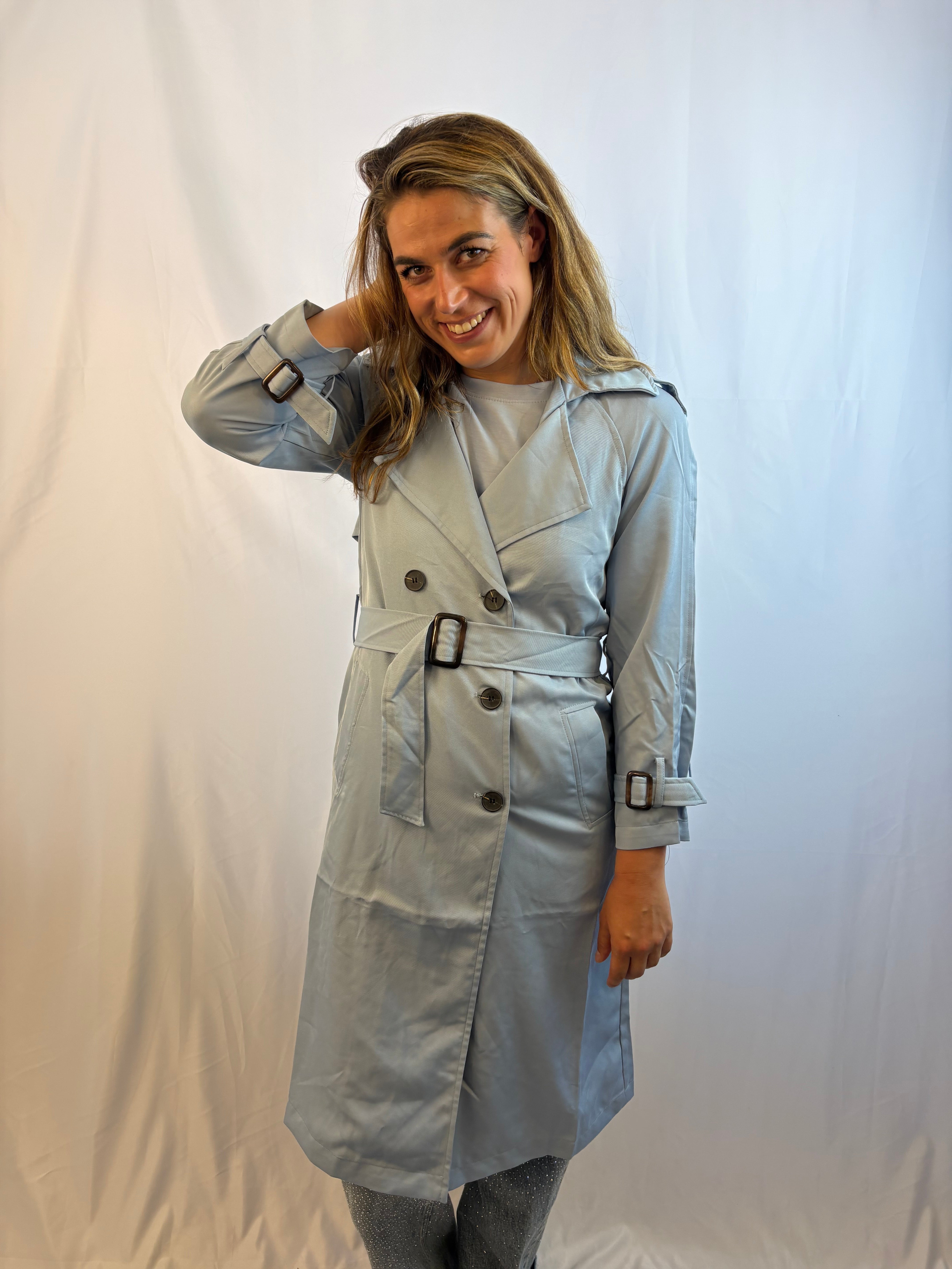 Luxury trenchcoat - Blauw