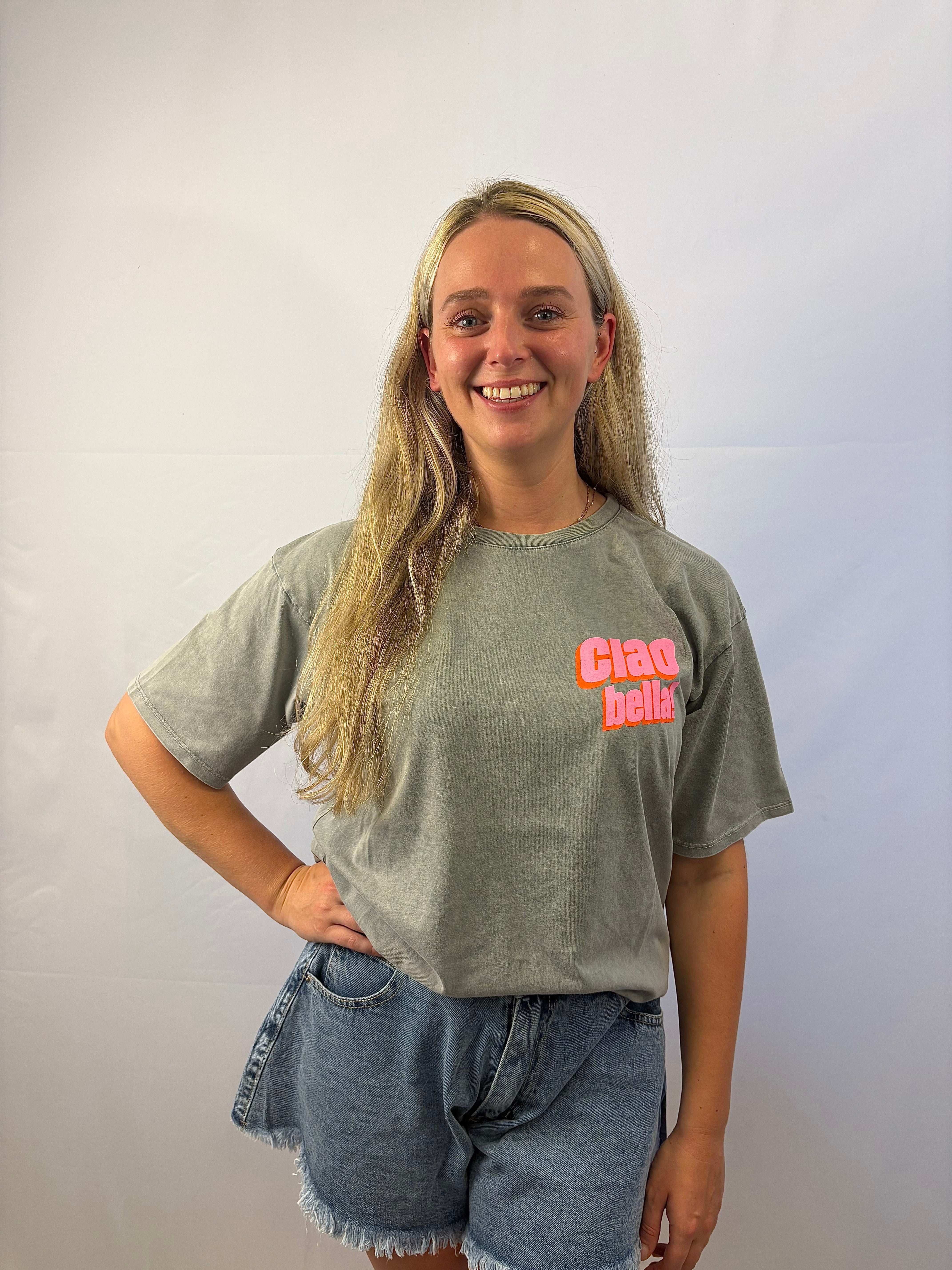 Ciao bella tshirt - Grijs