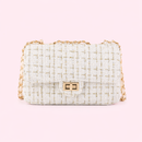 Tweed Glam Schoulderbag- Wit/Goud