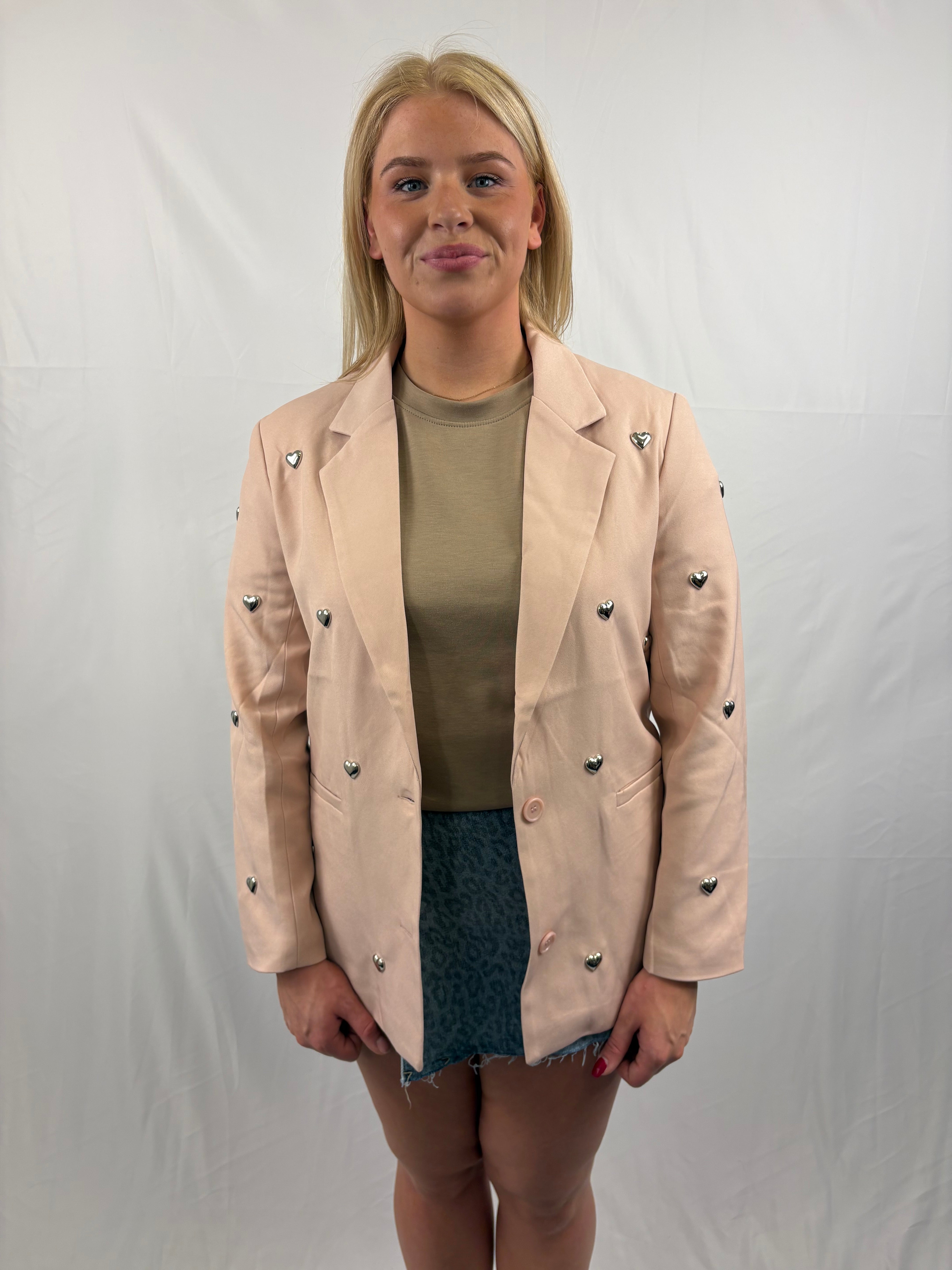 Hearts blazer - Roze