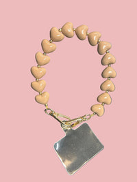 Telefoonkoord hart Beige