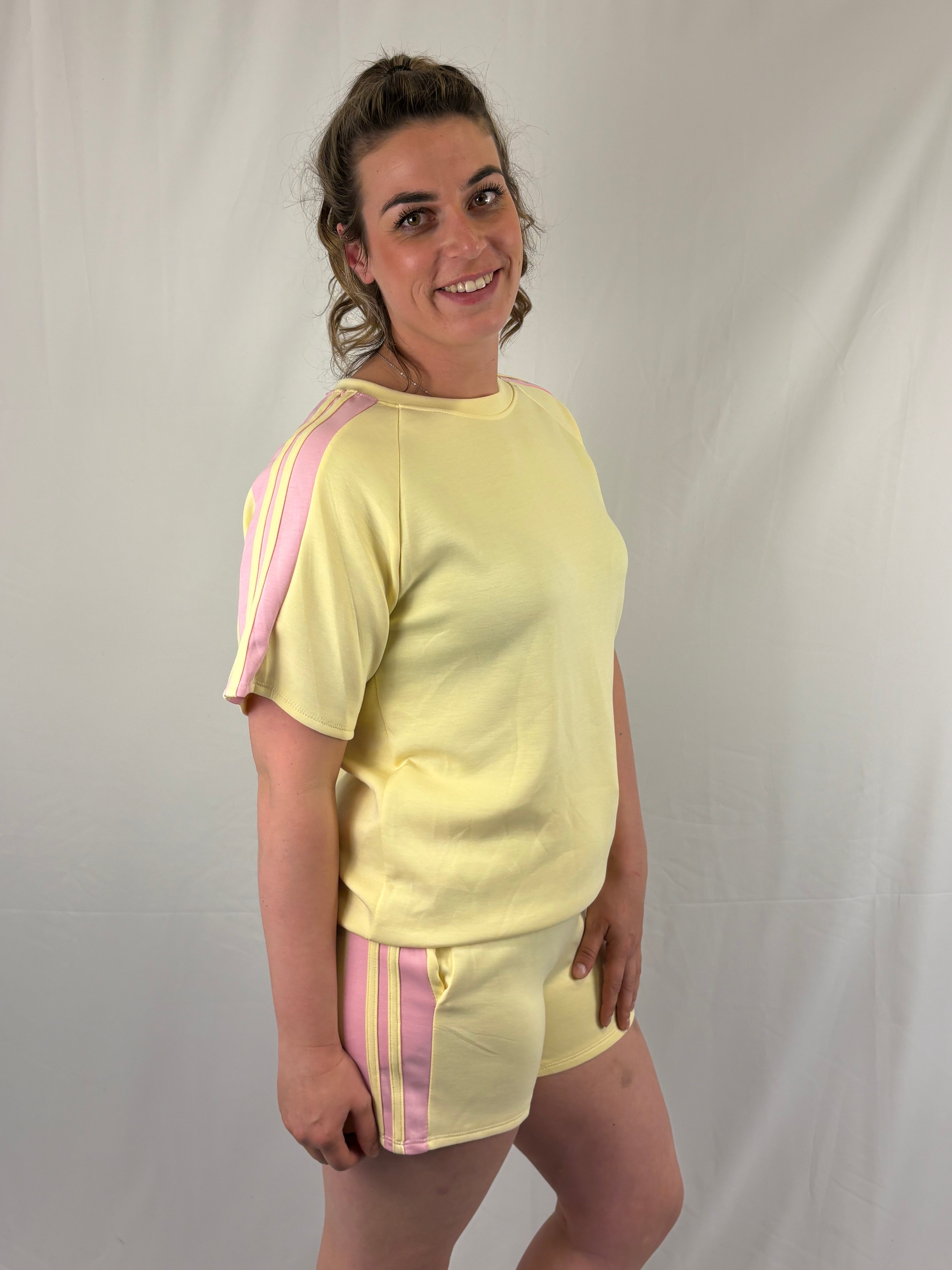 Blush stripe set - Geel