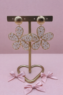 Oorbellen hanger Daisy - Beige