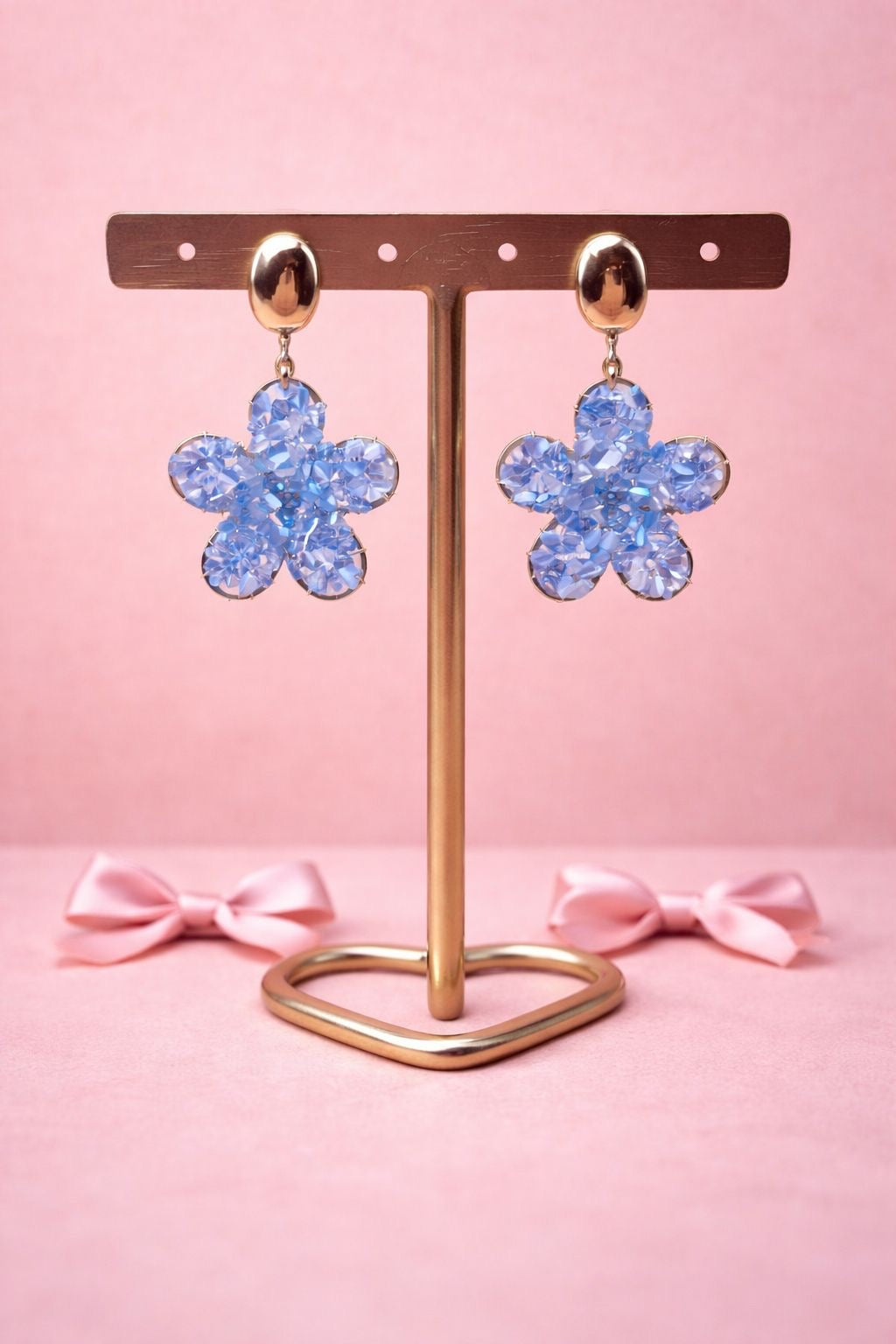 Oorbellen bloom baby - Blauw