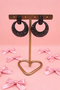 Oorbellen midnight sparkle - Zwart
