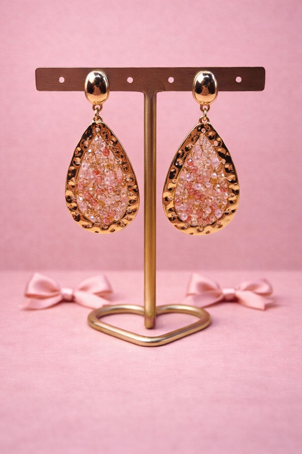 Oorbellen golden color - Roze