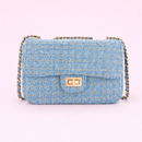 Tweed Glam Schoulderbag- Blauw