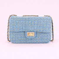 Tweed Glam Schoulderbag- Blauw