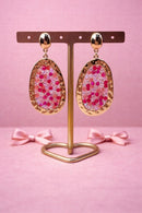 Oorbellen color & gold - Roze