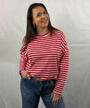 Happy stripes T-shirt - Rood