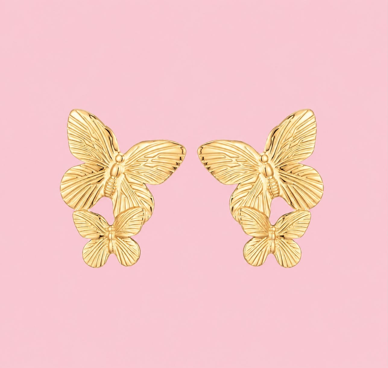 Gold butterfly -Oorbel