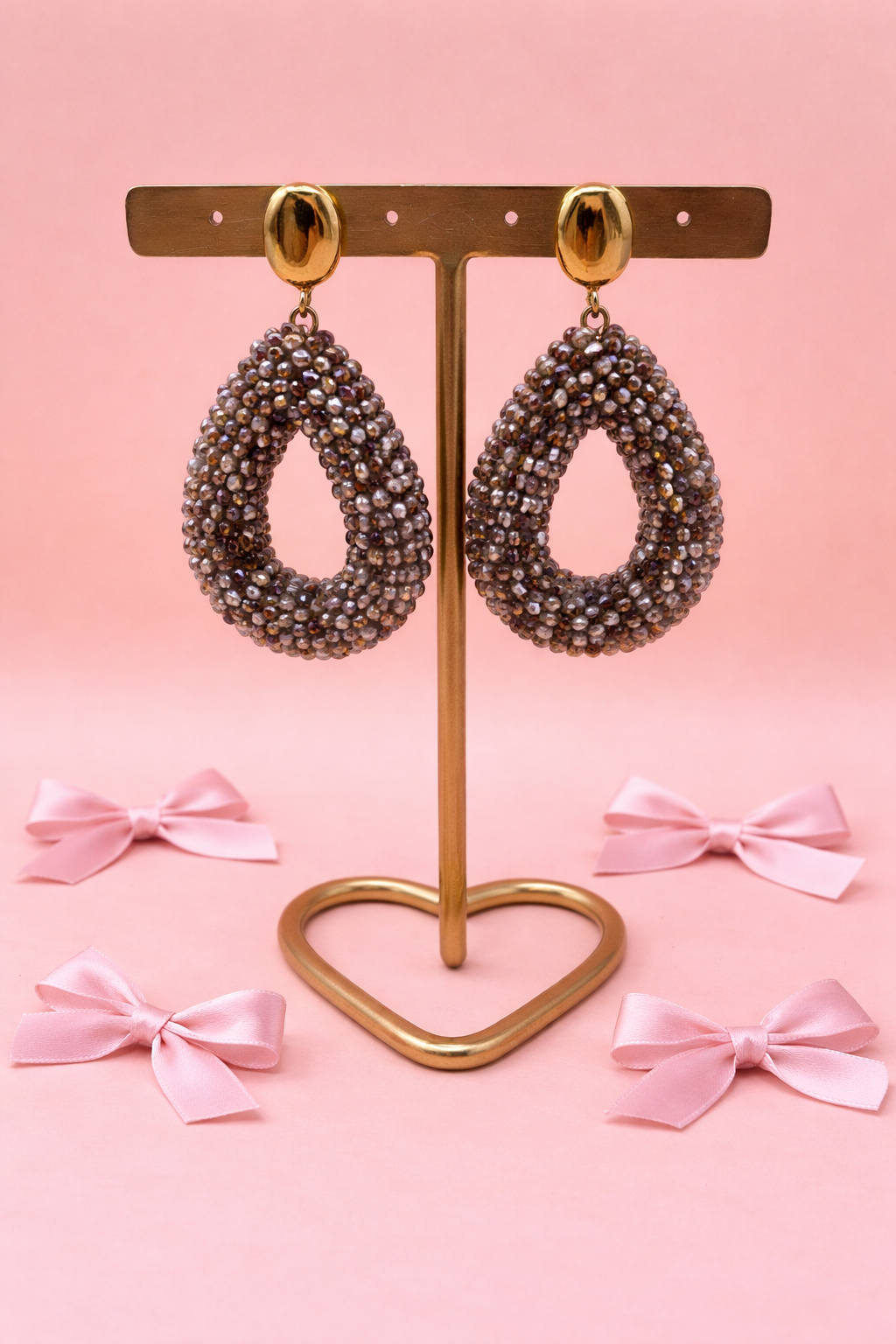 Oorbellen choco twist - Bruin