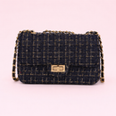 Tweed Glam Shoulderbag-Blauw
