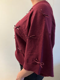 Bibi Trui strikjes - Bordeaux rood