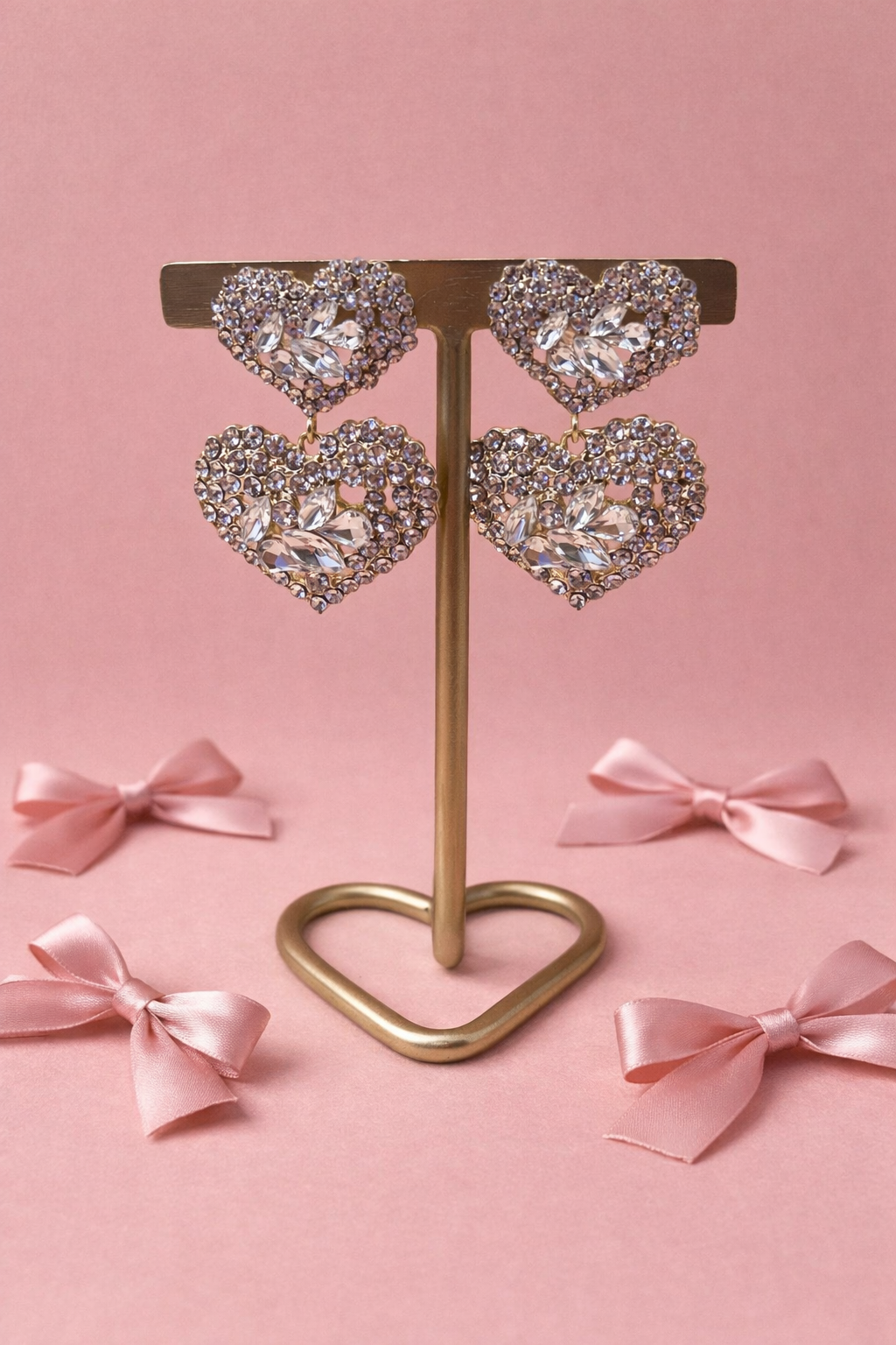 Oorbellen double love - Zilver
