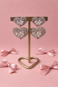 Oorbellen double love - Zilver