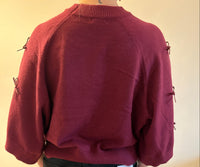 Bibi Trui strikjes - Bordeaux rood