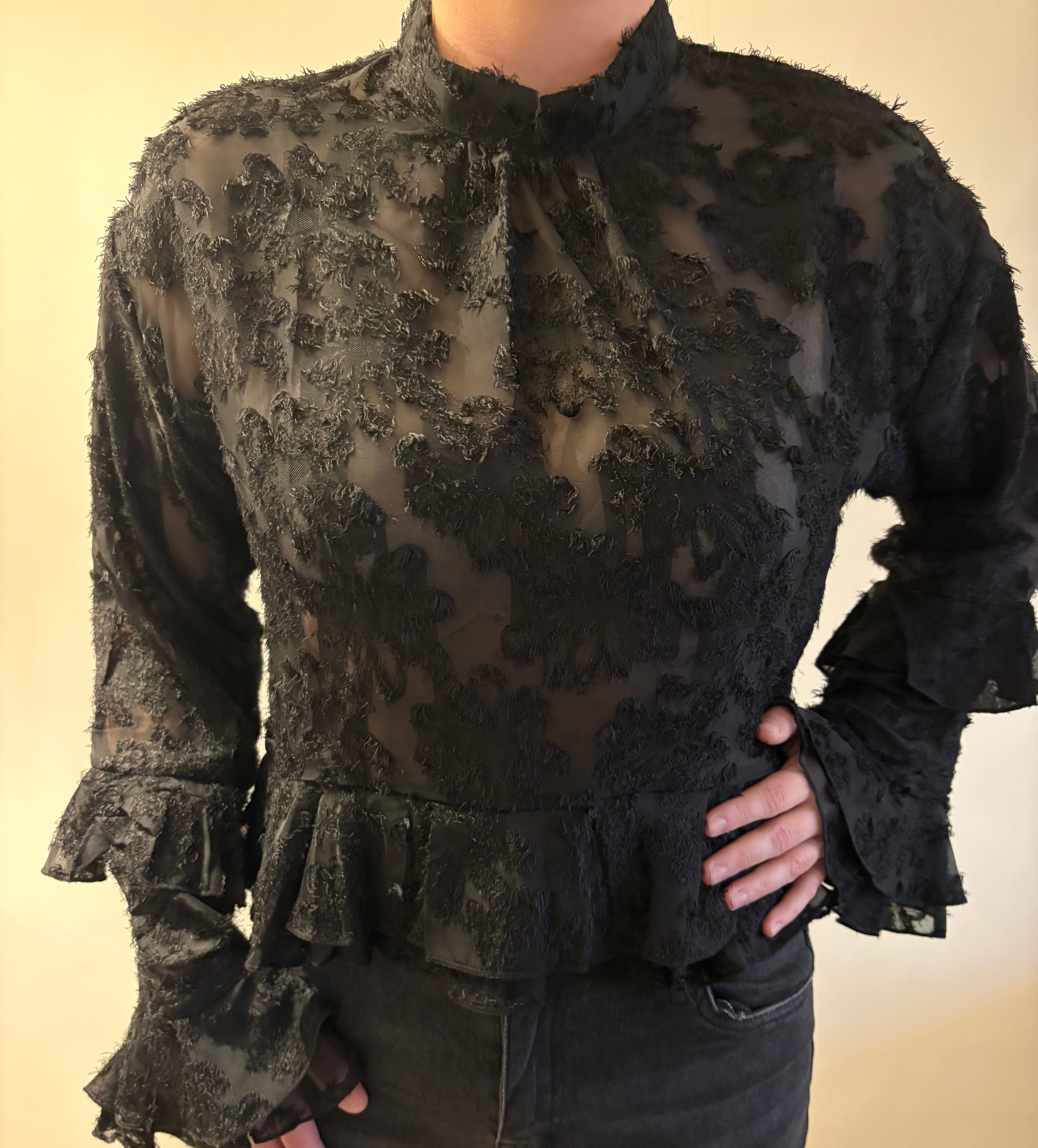 Kim blouse casual - Zwart