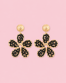 Oorbellen hanger Daisy - Zwart