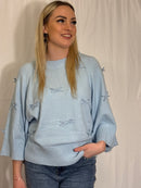 Bibi trui strikjes - Blauw