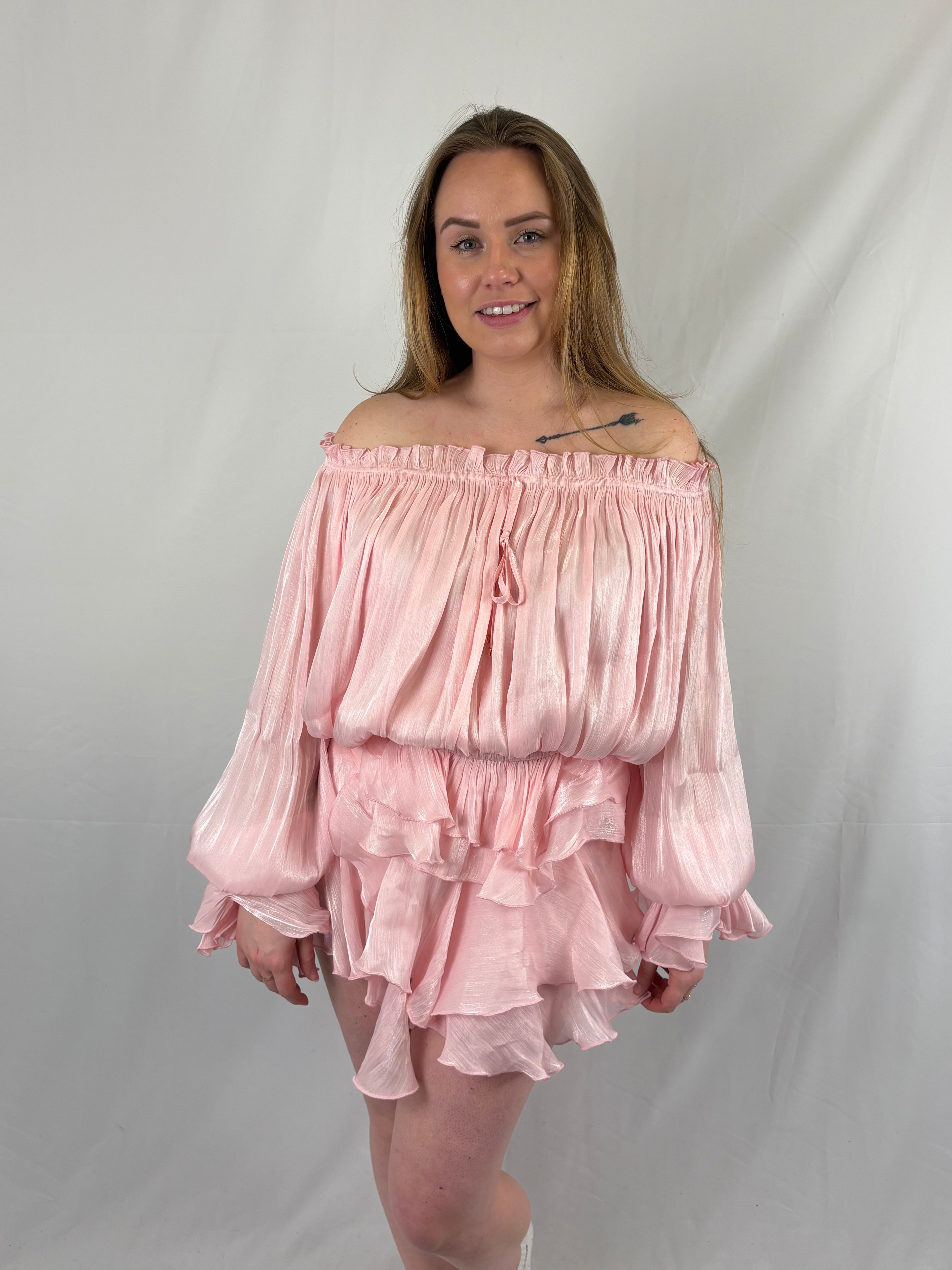 Pretty Pink Off-Shoulder Set