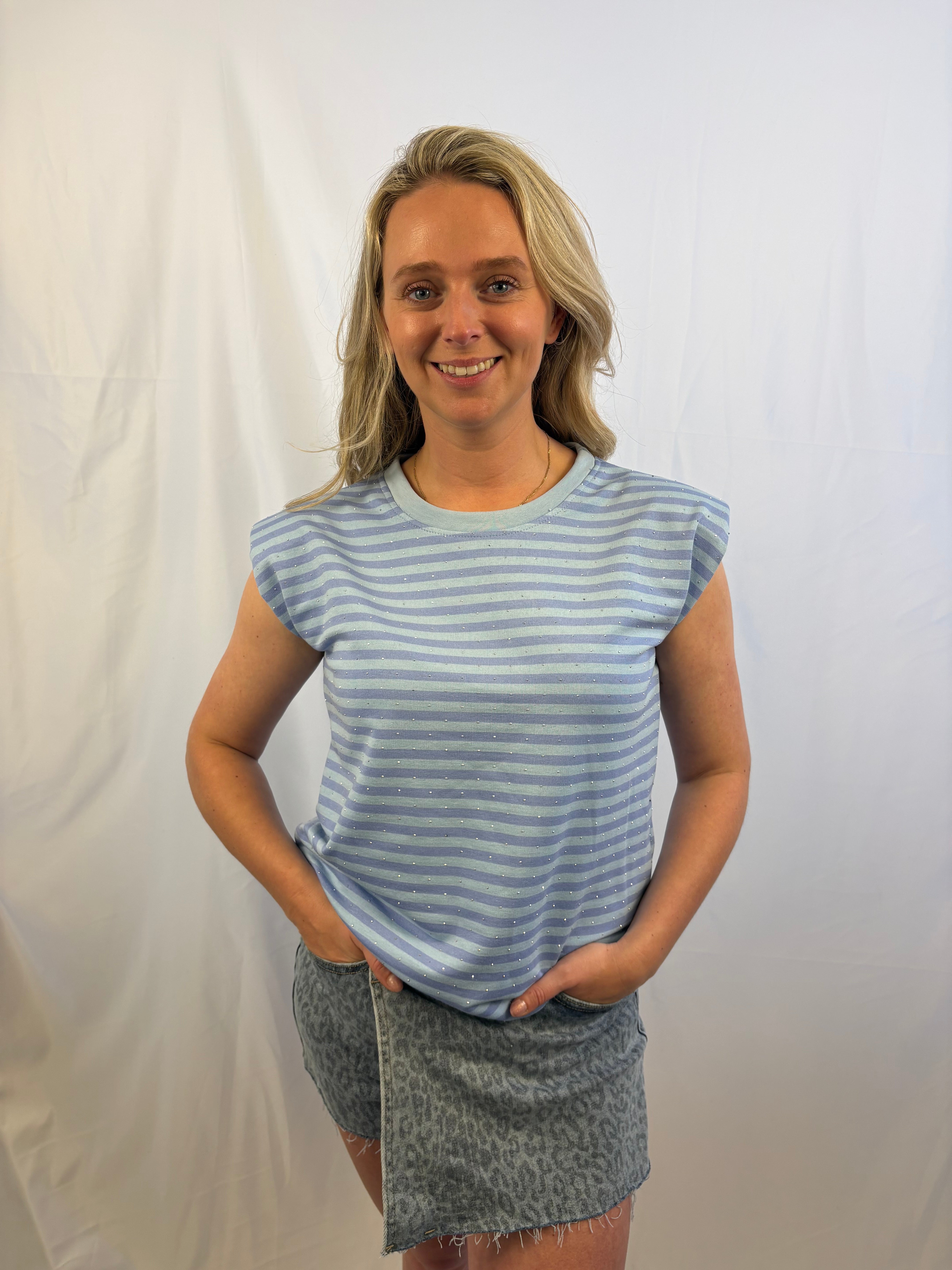Happy diamond stripe - Blauw