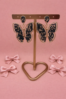 Oorbellen butterfly glam - Zwart
