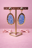 Oorbellen color & gold - Blauw