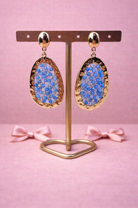 Oorbellen color & gold - Blauw