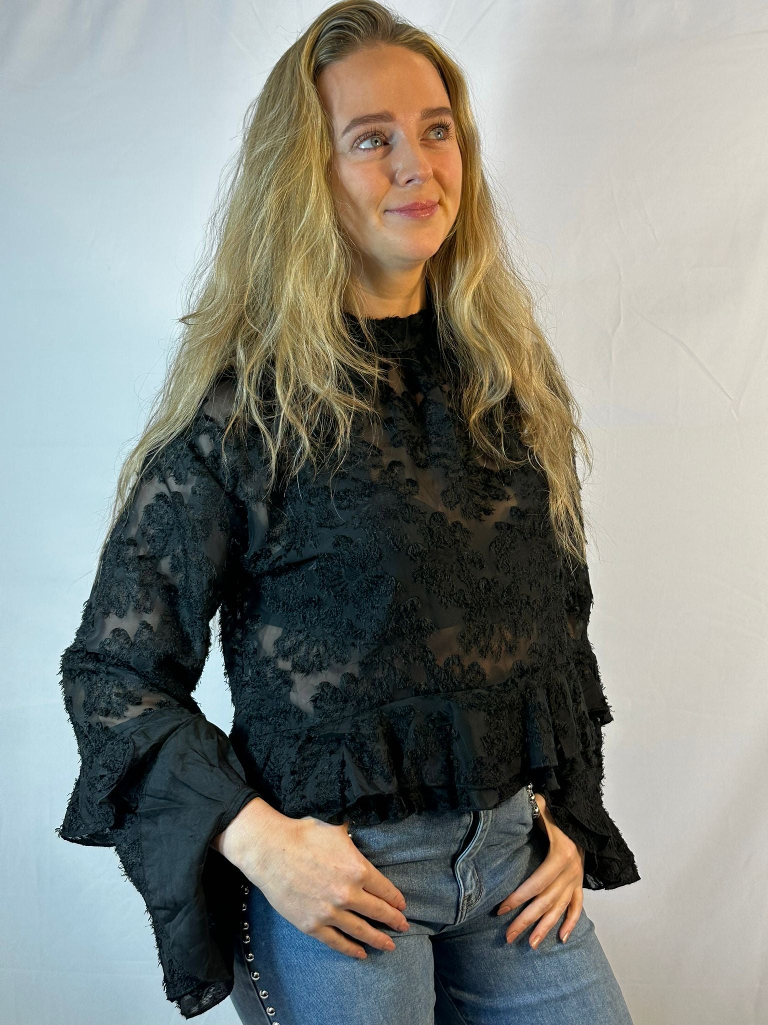 Kim blouse casual - Zwart