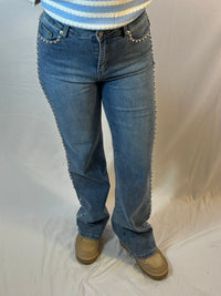 Brenice studs broek - Blauw