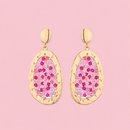 Oorbellen color & gold - Roze