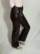 Nika Leather look broek - Bruin