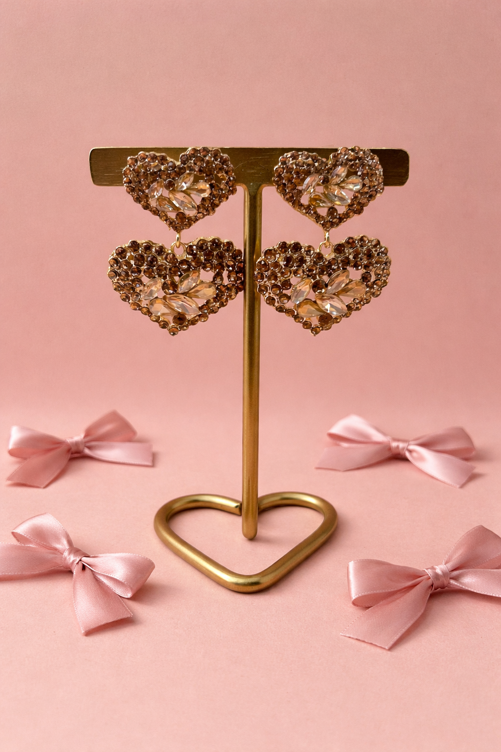 Oorbellen double love - Goud