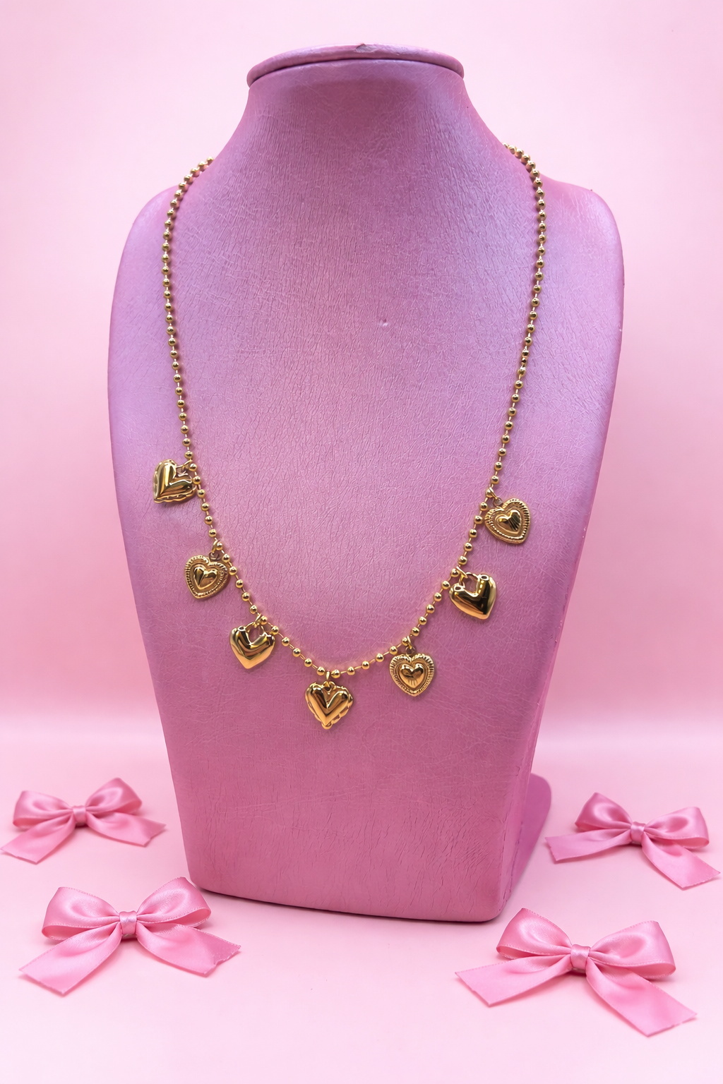 Ketting a lot of hearts - Goud