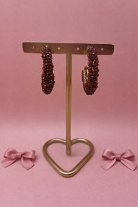 Oorbellen glitter grace - Bruin