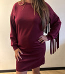 Anja cowboy jurkje - Bordeaux rood