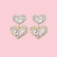 Oorbellen double love - Zilver