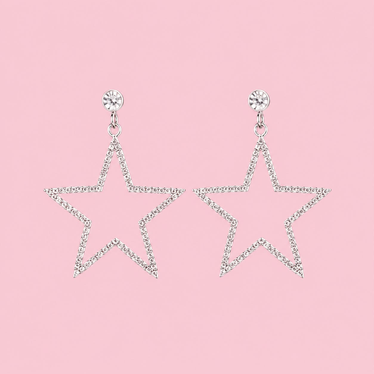 Oorbellen big star - Zilver