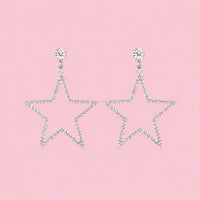 Oorbellen big star - Zilver
