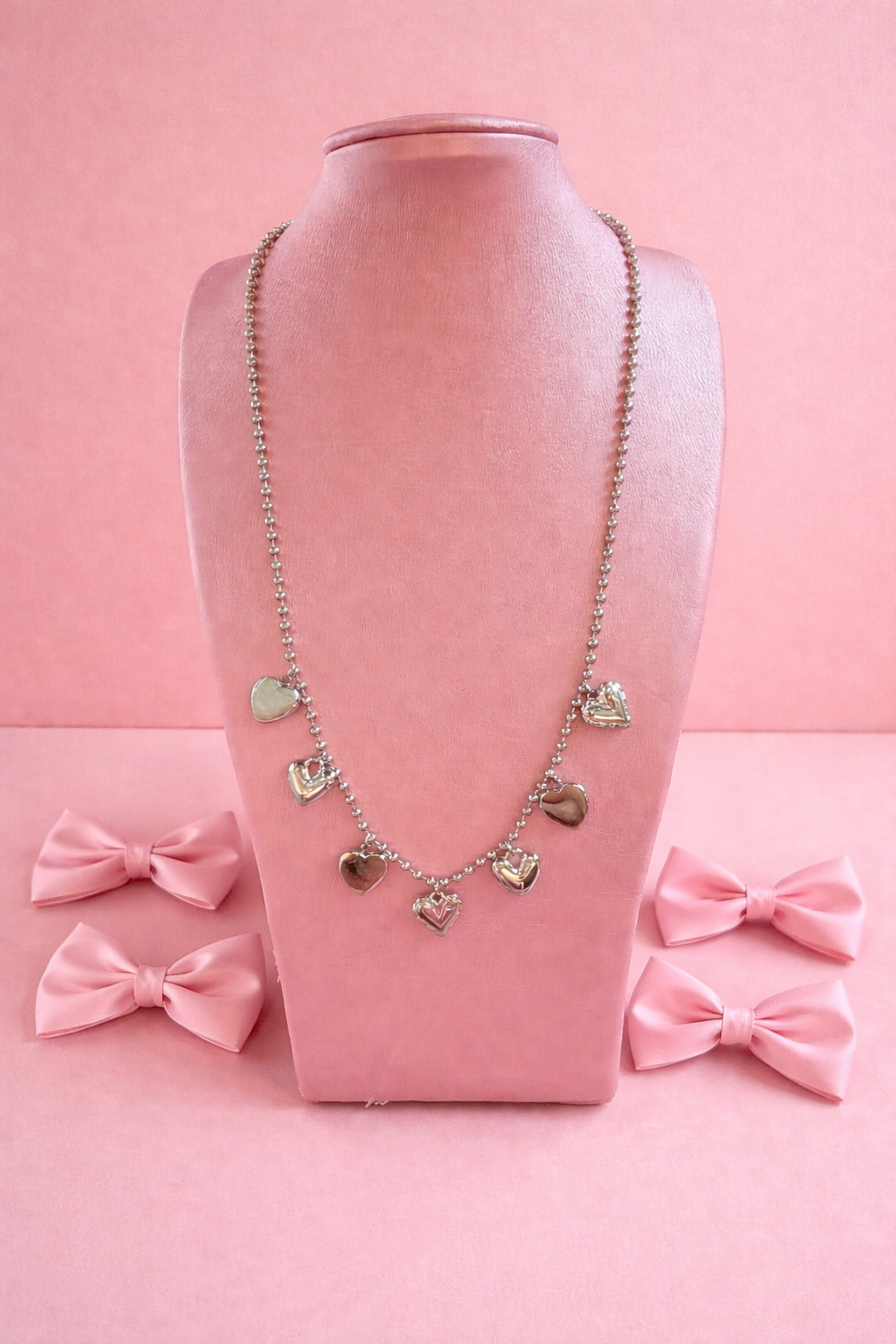 Ketting a lot of hearts - Zilver