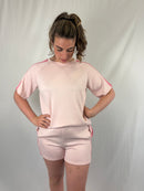Blush stripe set - Roze