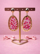 Oorbellen color & gold - Roze