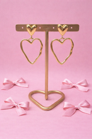Oorbellen golden swirl heart - Goud