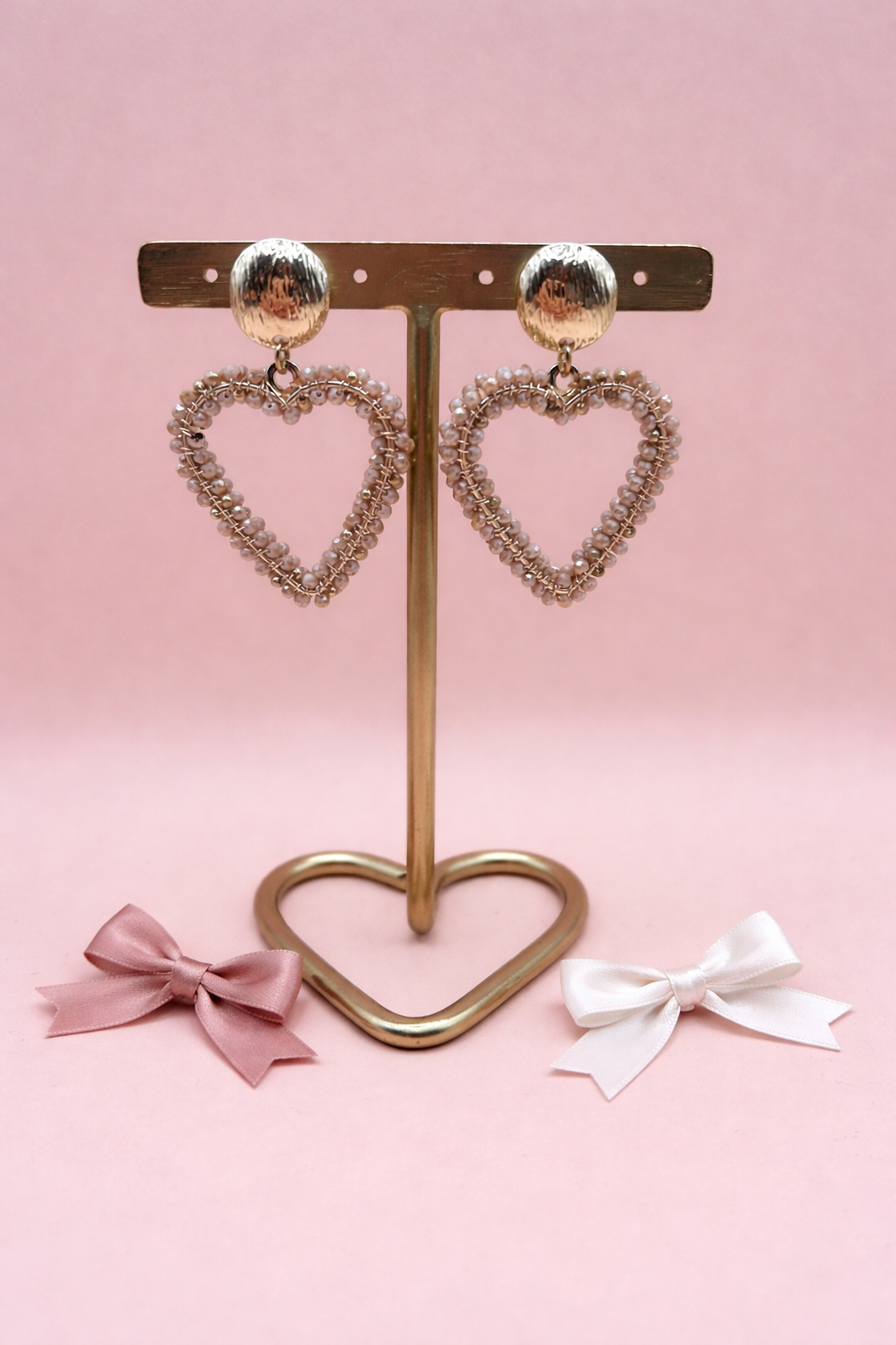 Oorbellen warm hearted - Beige