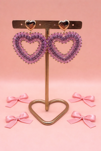 Oorbellen lila love - Paars