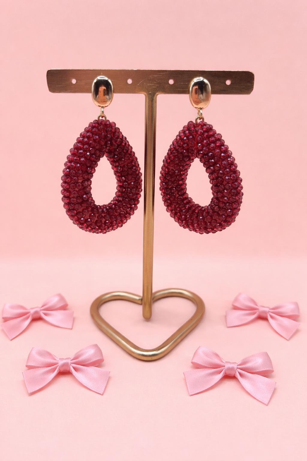 Oorbellen cherry crush - Rood