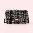 Tweed Glam Shoulderbag- zwart/wit